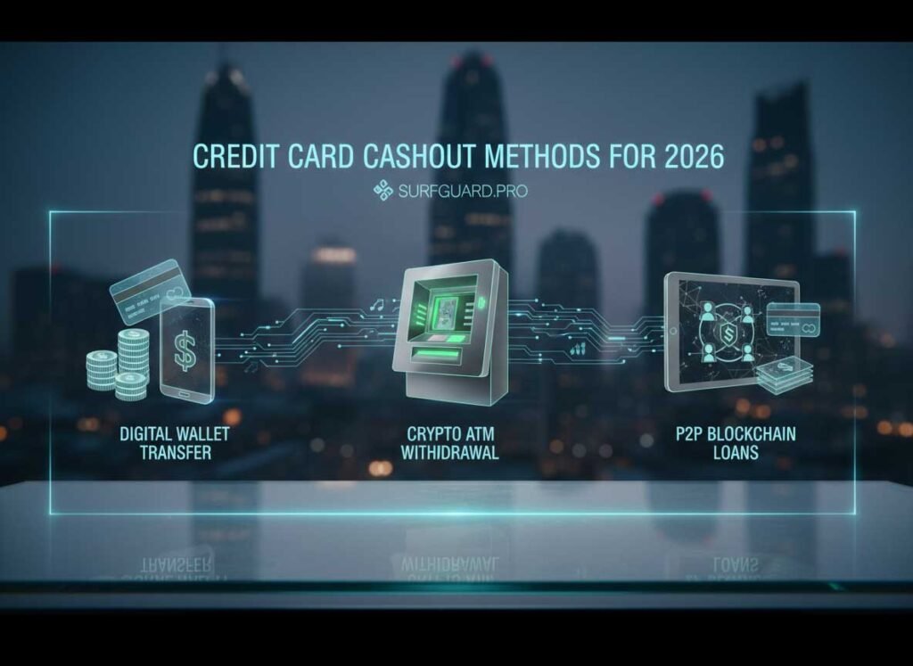 CC Cashout Methods for Clean Money (2026) | Methods Compared & Common Mistakes Comparison of CC cashout methods for clean money in 2026 showing crypto conversion, prepaid card loading, and goods resale with pros and cons